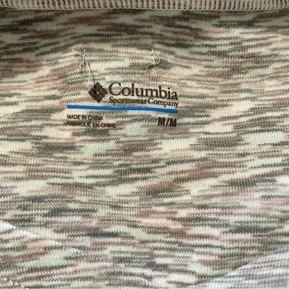 Columbia Sage Green and Grey Heather Pullover Stretch Long Sleeve Hoodie Medium - Picture 11 of 13